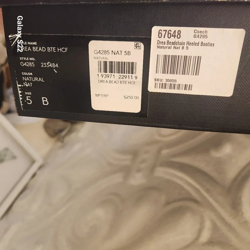 COACH Brown Drea Beadchain Leopard Block Heel Almond Toe Ankle Boots Booties 5 - Picture 11 of 14